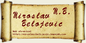 Miroslav Belojević vizit kartica
